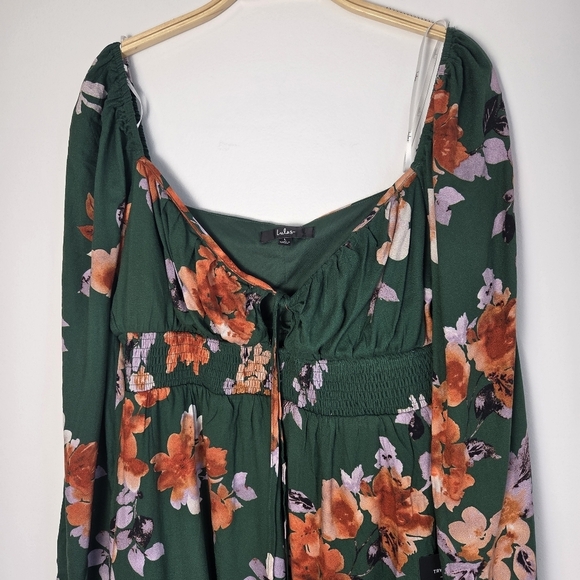 Lulus Cutie Moment Green Floral Print Long Sleeve Mini Dress - Picture 6 of 10